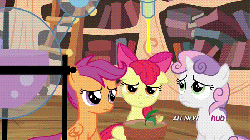 Size: 700x394 | Tagged: safe, screencap, apple bloom, scootaloo, sweetie belle, g4, twilight time, animated, atomic rainboom, bad end, cutie mark crusaders, female