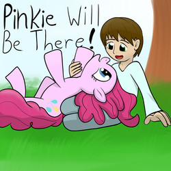 Size: 1500x1500 | Tagged: safe, artist:garlandgala, pinkie pie, human, g4, happy, michael morones