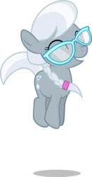 Size: 4945x9417 | Tagged: safe, artist:gezawatt, silver spoon, earth pony, pony, g4, twilight time, absurd resolution, cute, female, glasses, missing accessory, pronking, silverbetes, simple background, solo, transparent background, vector