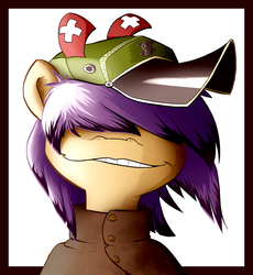 Size: 2475x2693 | Tagged: source needed, safe, artist:3dapple, pony, crossover, gorillaz, noodle, ponified, portrait, solo