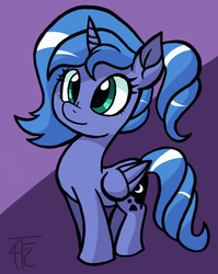 Size: 1264x1585 | Tagged: dead source, safe, artist:php92, princess luna, pony, g4, alternate hairstyle, female, filly, ponytail, s1 luna, solo, woona