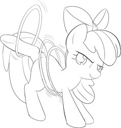 Size: 775x818 | Tagged: safe, artist:mcsadat, apple bloom, g4, female, loop-de-hoop, monochrome, solo