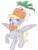 Size: 606x800 | Tagged: safe, artist:wryte, angel bunny, derpy hooves, pegasus, pony, g4, carrot, female, mare, simple background, transparent background