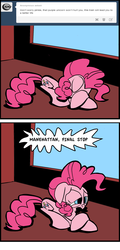 Size: 1280x2664 | Tagged: safe, artist:joeywaggoner, pinkie pie, the clone that got away, g4, too many pinkie pies, comic, diane, moustache, pie incognito, tumblr