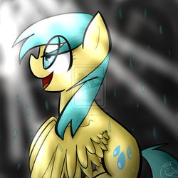 Size: 894x894 | Tagged: safe, artist:mscheery16, sunshower raindrops, g4, female, rain, solo