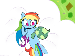 Size: 2000x1500 | Tagged: safe, artist:carla-92, rainbow dash, tank, g4, cloud, cute, daaaaaaaaaaaw, dashabetes, eyes closed, on back, sleeping, smiling