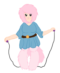 Size: 450x550 | Tagged: artist needed, safe, oc, oc only, satyr, jump rope, offspring, parent:oc:fluffle puff, solo