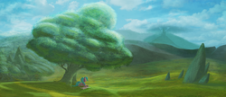 Size: 1024x442 | Tagged: safe, artist:zookz25, oc, oc only, old version, scenery, solo, tree