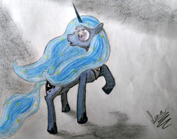 Size: 575x450 | Tagged: safe, artist:kaizerkilljoy, princess luna, g4, female, solo, traditional art