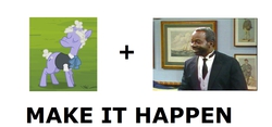 Size: 1220x573 | Tagged: safe, randolph, earth pony, human, pony, g4, my little pony: friendship is magic, twilight time, exploitable meme, geoffrey butler, irl, irl human, make it happen, male, meme, photo, the fresh prince of bel-air