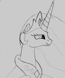 Size: 817x979 | Tagged: safe, artist:ced75, princess celestia, g4, female, monochrome, sketch, solo