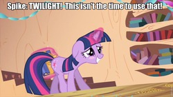 Size: 853x480 | Tagged: safe, twilight sparkle, g4, book, female, image macro, meme, solo, twitch plays pokémon