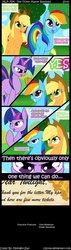 Size: 477x1670 | Tagged: safe, artist:ciscoql, applejack, rainbow dash, twilight sparkle, g4, the ticket master, comic