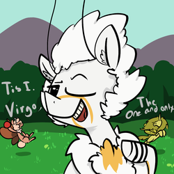 Size: 1200x1200 | Tagged: safe, artist:askthemothponies, oc, oc only, oc:caramel, oc:golden corral, oc:virgo, mothpony, original species, ask the moths, ask, day, dodgeball, looking at you, one eye closed, tumblr