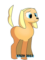 Size: 546x723 | Tagged: safe, oc, oc only, pony, blank flank, brandy & mr. whiskers, brandy harrington, creepy, cute, disney, hooves, ponified, solo, weird