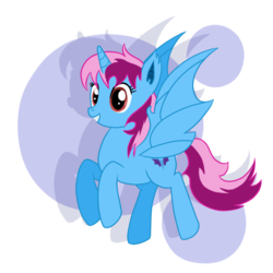 Size: 720x720 | Tagged: safe, artist:aoiookami516, oc, oc only, oc:parcly taxel, alicorn, bat pony, pony, alicorn oc, parclybat, race swap, simple background, solo