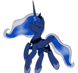 Size: 2629x2446 | Tagged: safe, artist:holomouse, princess luna, g4, eyes closed, female, happy, simple background, solo