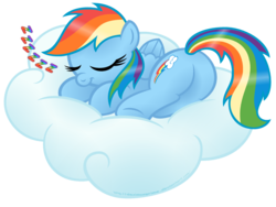 Size: 1280x960 | Tagged: safe, artist:aleximusprime, rainbow dash, g4, butt, cloud, female, plot, simple background, sleeping, solo, transparent background