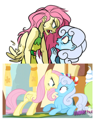 Size: 348x443 | Tagged: safe, artist:xenon, screencap, fluttershy, linky, shoeshine, human, g4, putting your hoof down, angry, clothes, dress, duo, humanized, pony coloring, scene interpretation, screencap reference, winged humanization