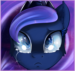 Size: 5000x4700 | Tagged: safe, artist:vicse, princess luna, pony, g4, absurd resolution, close-up, crying, eyes, feels, female, mare, reflection, sad, solo
