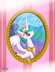Size: 2550x3300 | Tagged: safe, artist:clouddg, princess celestia, alicorn, pony, g4, canterlot castle, female, profile, solo