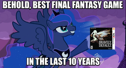 Size: 637x347 | Tagged: safe, princess luna, gamer luna, g4, bravely default, final fantasy, image macro, meme