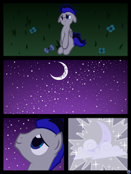 Size: 3456x4608 | Tagged: safe, artist:template93, hijo de la luna, blank flank, commission, glasses, high res, moon, night, solo