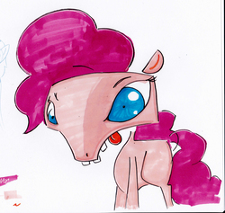 Size: 2436x2312 | Tagged: safe, artist:goatboy, pinkie pie, g4, abstract, female, meme, nigel thornberry, nightmare fuel, solo