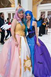 Size: 3684x5520 | Tagged: safe, princess celestia, princess luna, human, g4, cosplay, irl, irl human, photo