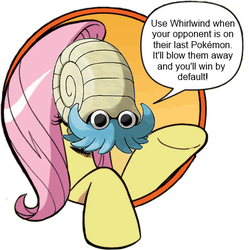 Size: 429x431 | Tagged: safe, idw, fluttershy, friendship is magic #3, g4, my little pony: friendship is magic (idw), bad advice fluttershy, dialogue, exploitable meme, hax, helix fossil, lord helix, meme, twitch plays pokémon