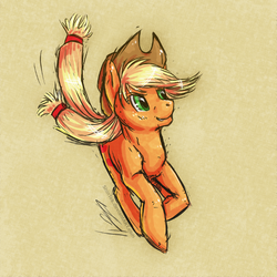 Size: 495x495 | Tagged: safe, artist:shintek, applejack, g4, female, running, solo