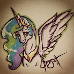 Size: 720x720 | Tagged: safe, artist:candy-popxo, princess celestia, g4, female, solo