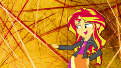 Size: 2560x1440 | Tagged: safe, artist:destinyshirshuxd, artist:huskyfan, sunset shimmer, equestria girls, g4, female, solo, vector, wallpaper