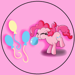 Size: 3000x3000 | Tagged: safe, artist:resonance, pinkie pie, g4, balloon, blowing up balloons, button, cute, cutie mark, eyes closed, female, mare, solo