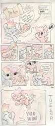 Size: 994x2270 | Tagged: safe, artist:slightlyshade, rainbow dash, scootaloo, g4, apple, clothes, cloud, comic, fluffy, food, fruit salad, rainbow socks, salad, scootalove, socks, striped socks, traditional art