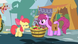 Size: 969x545 | Tagged: safe, screencap, apple bloom, berry punch, berryshine, call of the cutie, g4