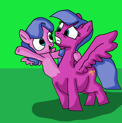 Size: 1280x1296 | Tagged: safe, artist:mojo1985, oc, oc only, pegasus, pony, conjoined, conjoined twins, gritted teeth, lol, open mouth, sisters, spread wings, twin sisters, wat, we have become one, weird, wide eyes, wtf