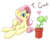 Size: 2709x2185 | Tagged: safe, artist:solipsus, fluttershy, pegasus, pony, g4, cute, female, mare, peashooter, plant, plants vs zombies, plants vs zombies 2: it's about time, shyabetes, simple background, transparent background