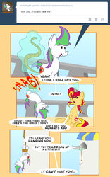 Size: 813x1304 | Tagged: safe, artist:miroslav46, sunset shimmer, oc, pony, unicorn, g4, ask, hogtied, rope, sunset shimmer hates you, suspended, tumblr