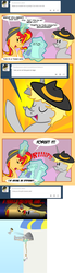 Size: 800x2879 | Tagged: safe, artist:miroslav46, sunset shimmer, oc, pony, g4, hat, hogtied, magic, rope, sunset shimmer hates you, suspended