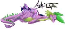 Size: 1140x506 | Tagged: safe, artist:aviantheatrics, spike, twilight sparkle, alicorn, pony, ask twilight and spike!, g4, ask, ask-twispike, female, male, mare, older, older spike, ship:twispike, shipping, sleeping, straight, tumblr, twilight sparkle (alicorn)