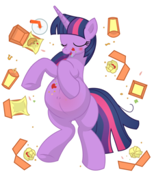 Size: 843x948 | Tagged: safe, artist:xniclord789x, edit, twilight sparkle, pony, unicorn, g4, twilight time, belly, belly blush, big belly, cute, female, mama twilight, messy, preglight sparkle, pregnant, simple background, solo, that pony sure does love burgers, transparent background, twiabetes, twilight burgkle, wingless edit