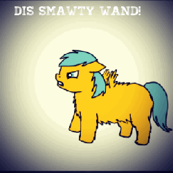 Size: 320x320 | Tagged: safe, artist:waggytail, fluffy pony, animated, cheek puffing, smarty friend, solo