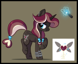 Size: 2516x2064 | Tagged: safe, artist:sutexii, oc, oc only, pony, unicorn, bracelet, earring, female, magic, mare, piercing, solo