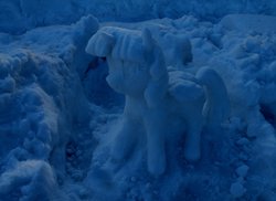 Size: 1024x745 | Tagged: safe, artist:mistresscloudberry, twilight sparkle, alicorn, pony, g4, female, irl, mare, photo, sculpture, snow, snow sculpture, snowpony, solo, traditional art, twilight sparkle (alicorn)