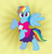 Size: 1024x1072 | Tagged: safe, artist:tdotbabs, rainbow dash, pegasus, pony, g4, clothes, female, rainbow dash always dresses in style, solo, spread wings, t-shirt, wings