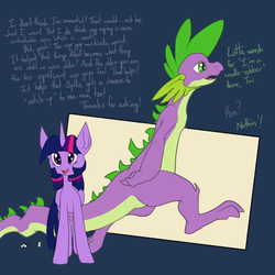 Size: 1000x1000 | Tagged: safe, artist:aviantheatrics, spike, twilight sparkle, alicorn, pony, ask twilight and spike!, g4, ask-twispike, female, male, mare, older, older spike, ship:twispike, shipping, straight, twilight sparkle (alicorn)