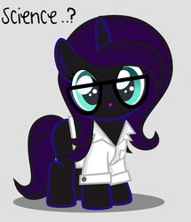 Size: 2287x2660 | Tagged: safe, artist:adamirvine, oc, oc only, oc:nyx, alicorn, pony, :o, alicorn oc, clothes, cute, female, filly, glasses, lab coat, looking at you, nyxabetes, science, solo, weapons-grade cute