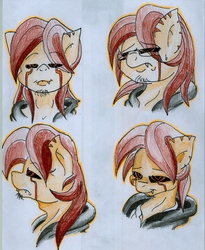Size: 1716x2090 | Tagged: safe, artist:digitaldomain123, oc, oc only, oc:digital, colored, expressions, traditional art