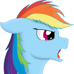 Size: 6047x6000 | Tagged: safe, artist:dasprid, rainbow dash, g4, absurd resolution, angry, crying, female, simple background, solo, transparent background, vector